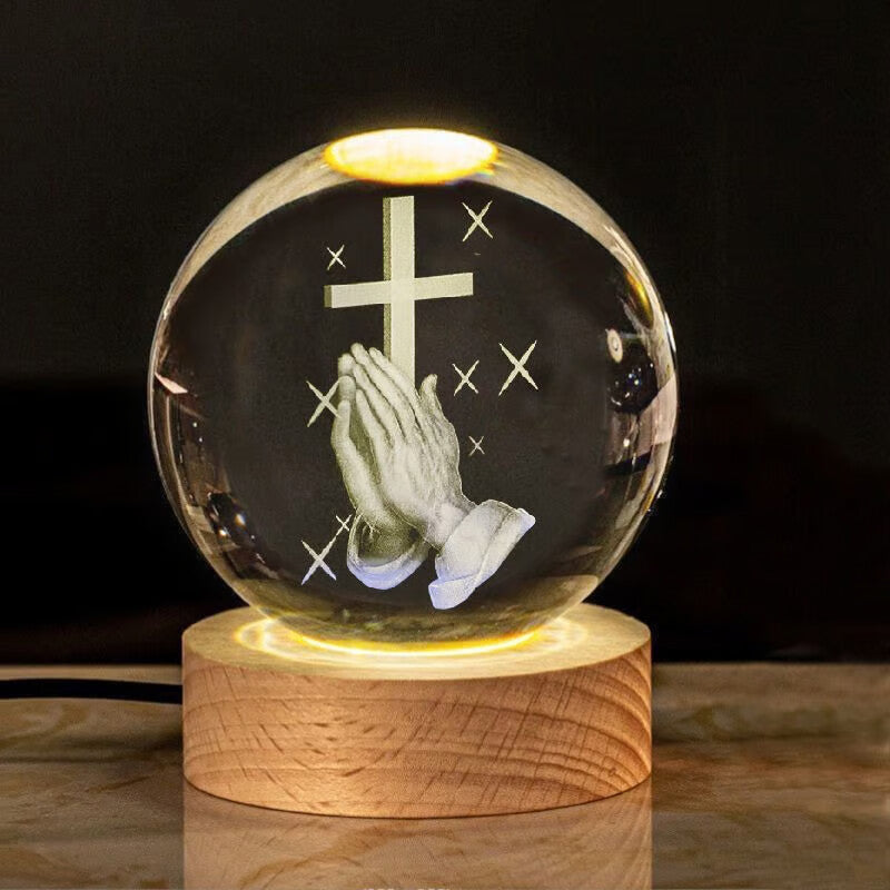 3D Jesus Nativity Scene Crystal Ball✝
