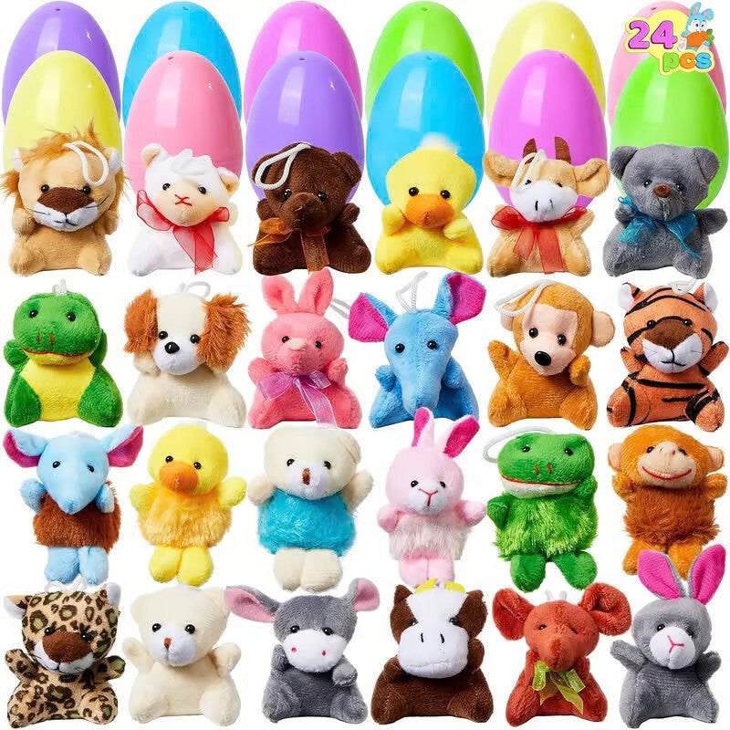 🐰Early Easter Sale-Save 49% OFF - 12/24/36 Pcs Prefilled Easter Eggs, Filled with Plush Animal Toys
