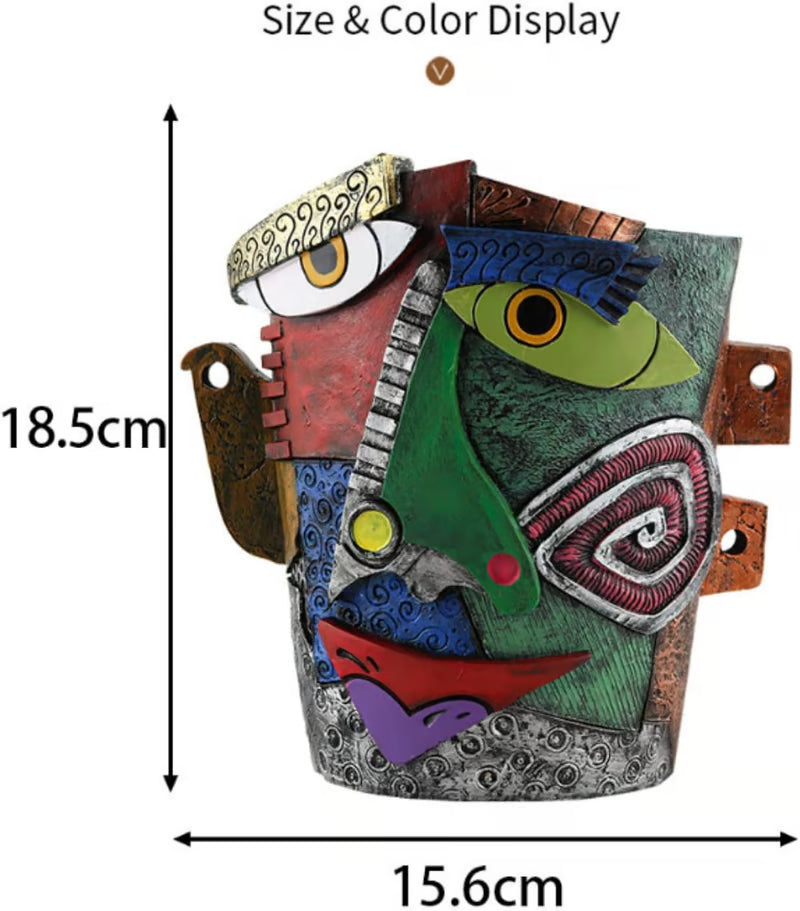 😍Handmade Picassoo Antique Bronze Abstract Beauty Face Flower Pot - Series 2