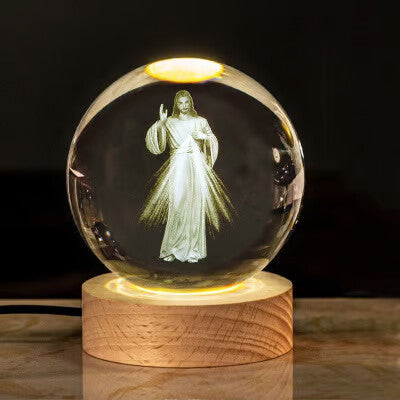 3D Jesus Nativity Scene Crystal Ball✝