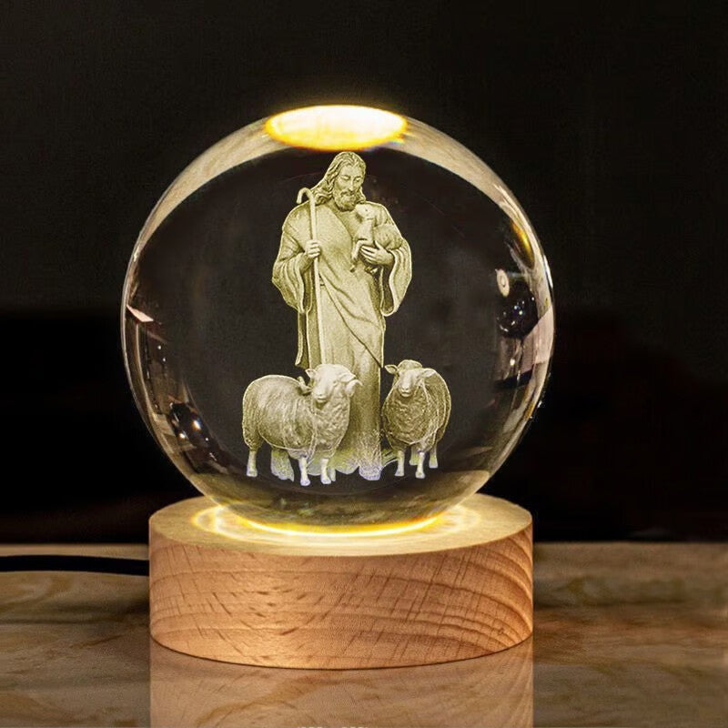 3D Jesus Nativity Scene Crystal Ball✝