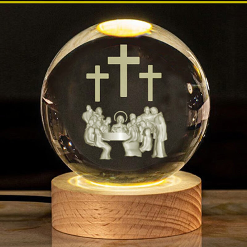 3D Jesus Nativity Scene Crystal Ball✝