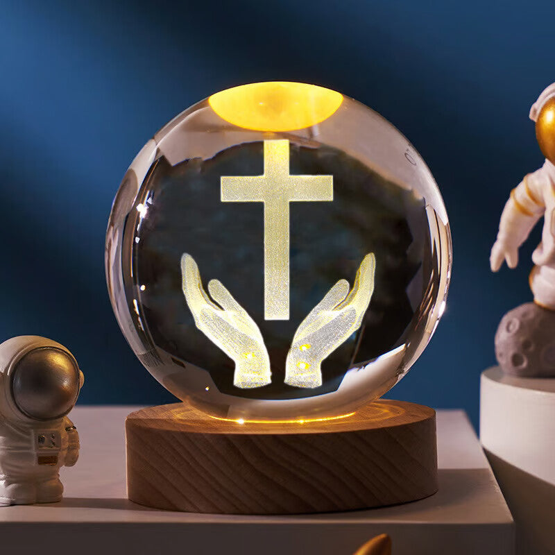 3D Jesus Nativity Scene Crystal Ball✝
