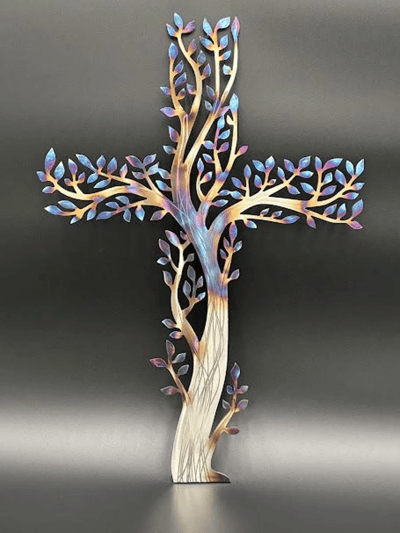 🔥Early Easter Sale-Save 49% OFF - ✝️2025 Handmade Living Cross of Life-Tree of Life Metal Wall Art