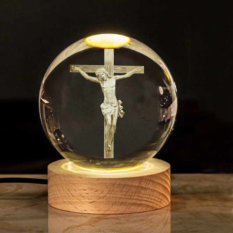 3D Jesus Nativity Scene Crystal Ball✝