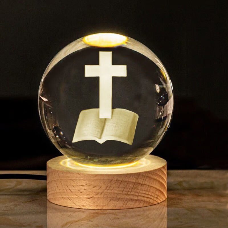 3D Jesus Nativity Scene Crystal Ball✝