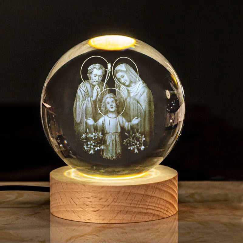 3D Jesus Nativity Scene Crystal Ball✝