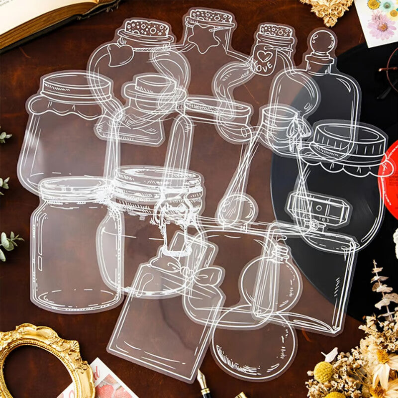 Transparent Dried Flower Bookmarks(40 PCS,No flowers)