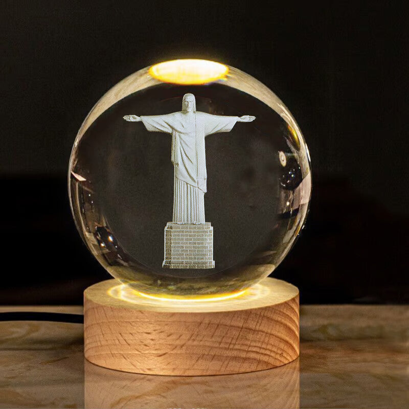 3D Jesus Nativity Scene Crystal Ball✝