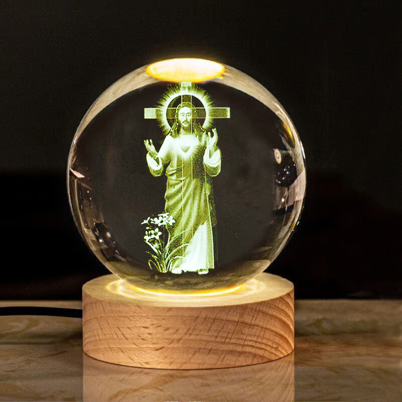 3D Jesus Nativity Scene Crystal Ball✝