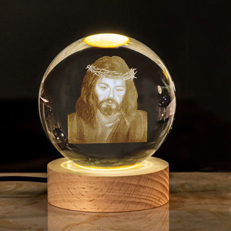 3D Jesus Nativity Scene Crystal Ball✝