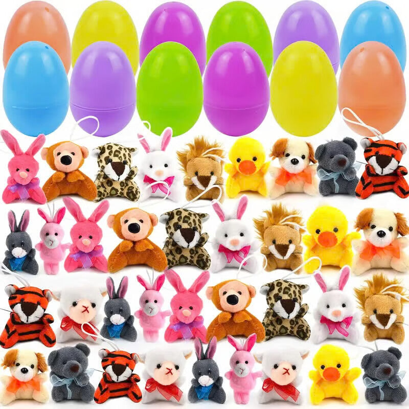 🐰Early Easter Sale-Save 49% OFF - 12/24/36 Pcs Prefilled Easter Eggs, Filled with Plush Animal Toys