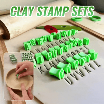 Uppercase and Lowercase Alphabet Clay Stamp Sets