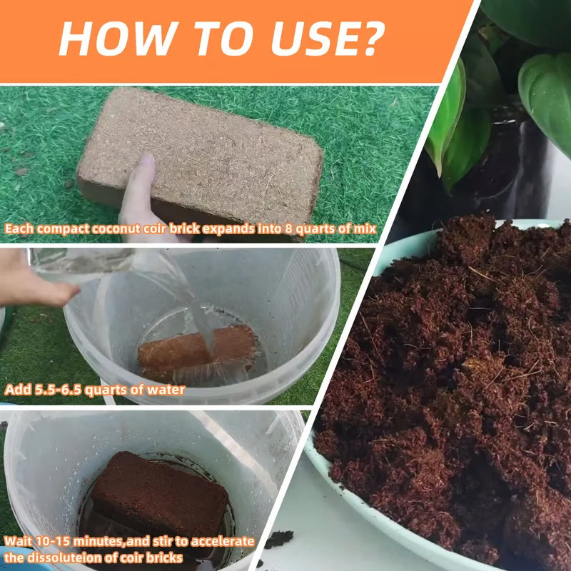 Premium Organic Coconut Coir Bricks for Plants(Collected from Pacific island countries)🥥