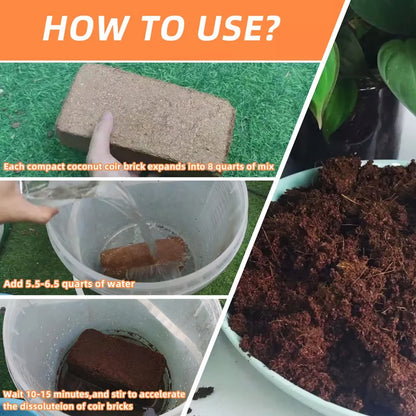 Premium Organic Coconut Coir Bricks for Plants(Collected from Pacific island countries)🥥