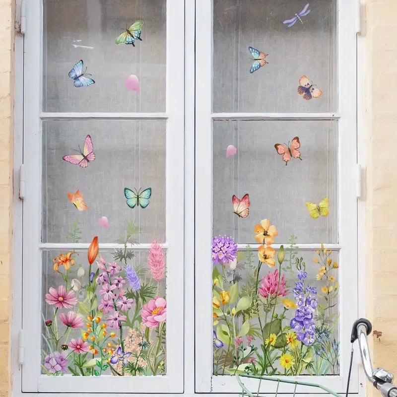 🖼️Colorful Floral Bouquet Window Sticker