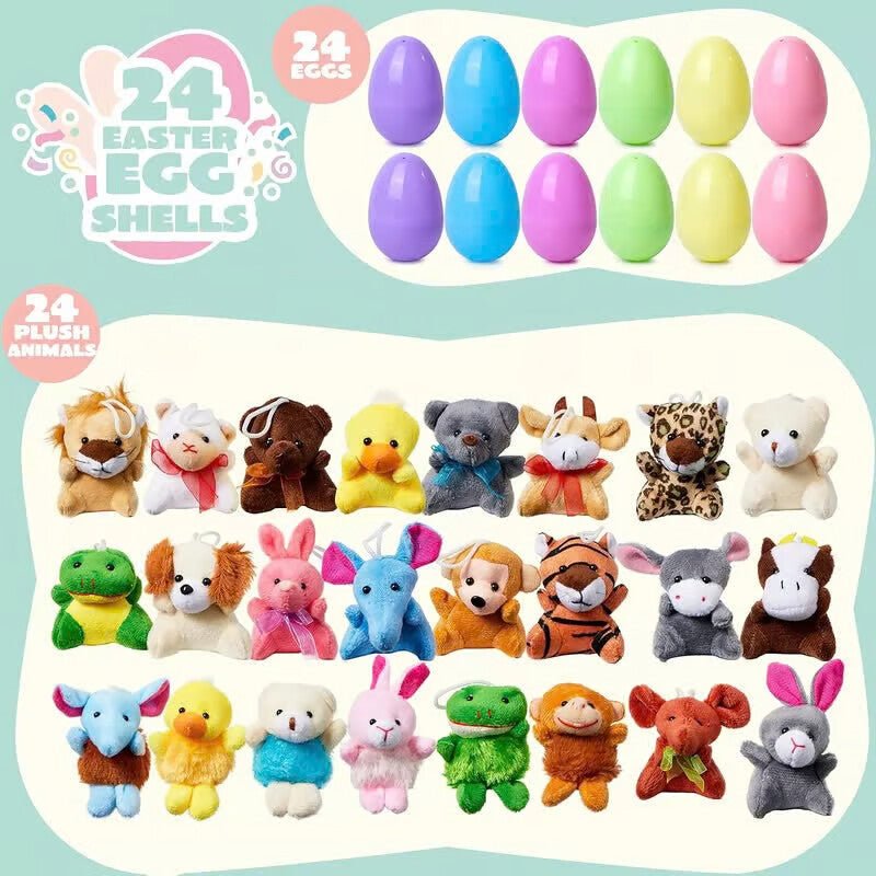 🐰Early Easter Sale-Save 49% OFF - 12/24/36 Pcs Prefilled Easter Eggs, Filled with Plush Animal Toys
