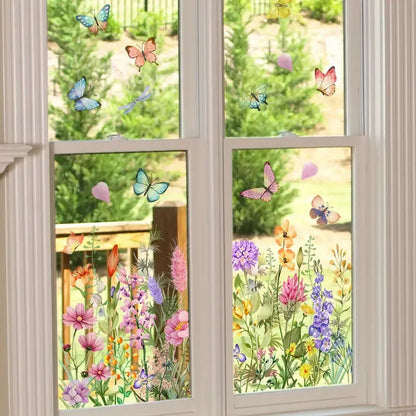 🖼️Colorful Floral Bouquet Window Sticker