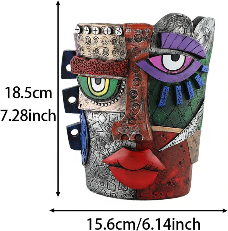 😍Handmade Picassoo Antique Bronze Abstract Beauty Face Flower Pot - Series 2
