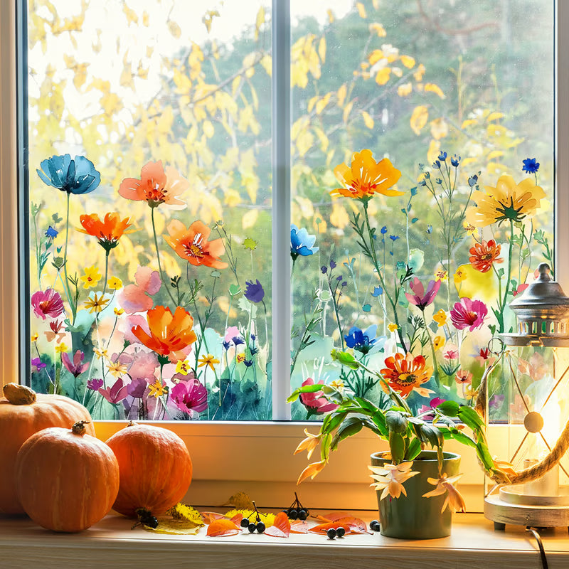 🖼️Colorful Floral Bouquet Window Sticker