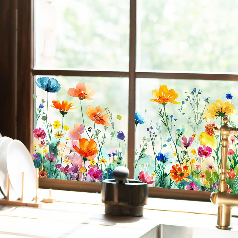 🖼️Colorful Floral Bouquet Window Sticker