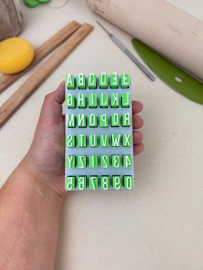 Uppercase and Lowercase Alphabet Clay Stamp Sets