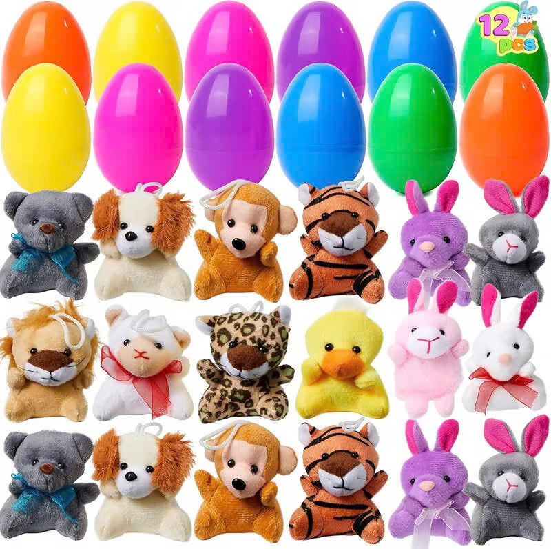 🐰Early Easter Sale-Save 49% OFF - 12/24/36 Pcs Prefilled Easter Eggs, Filled with Plush Animal Toys