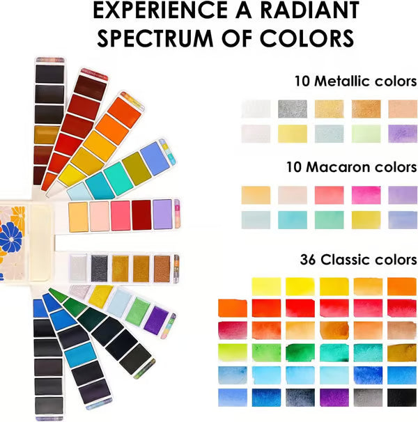 👨‍🎨Foldable Watercolor Painting Set (🎨56 Colors)