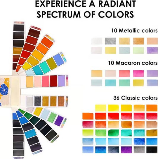 👨‍🎨Foldable Watercolor Painting Set (🎨56 Colors)