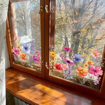 🖼️Colorful Floral Bouquet Window Sticker