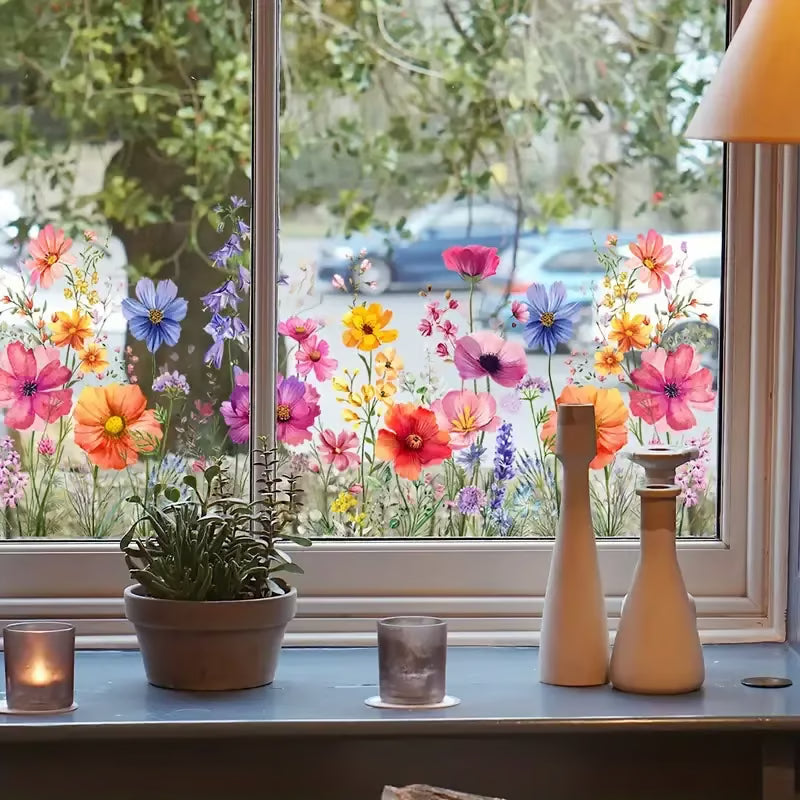 🖼️Colorful Floral Bouquet Window Sticker