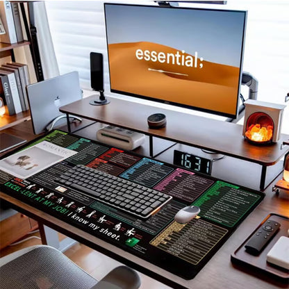 Excel Cheat Sheet Desk Mat