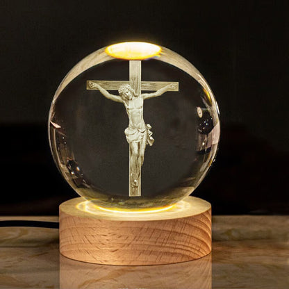 3D Jesus Nativity Scene Crystal Ball✝