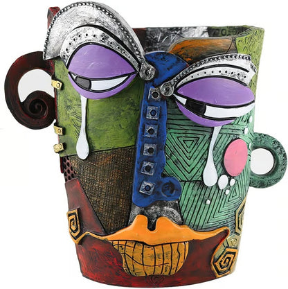 😍Handmade Picassoo Antique Bronze Abstract Beauty Face Flower Pot - Series 2