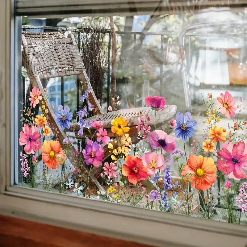 🖼️Colorful Floral Bouquet Window Sticker