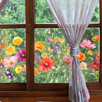 🖼️Colorful Floral Bouquet Window Sticker