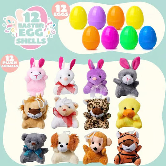 🐰Early Easter Sale-Save 49% OFF - 12/24/36 Pcs Prefilled Easter Eggs, Filled with Plush Animal Toys