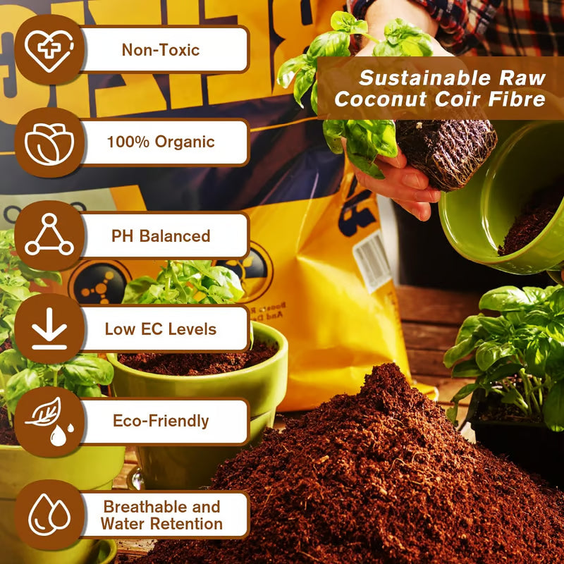 Premium Organic Coconut Coir Bricks for Plants(Collected from Pacific island countries)🥥