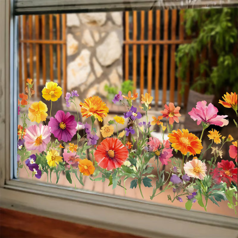 🖼️Colorful Floral Bouquet Window Sticker