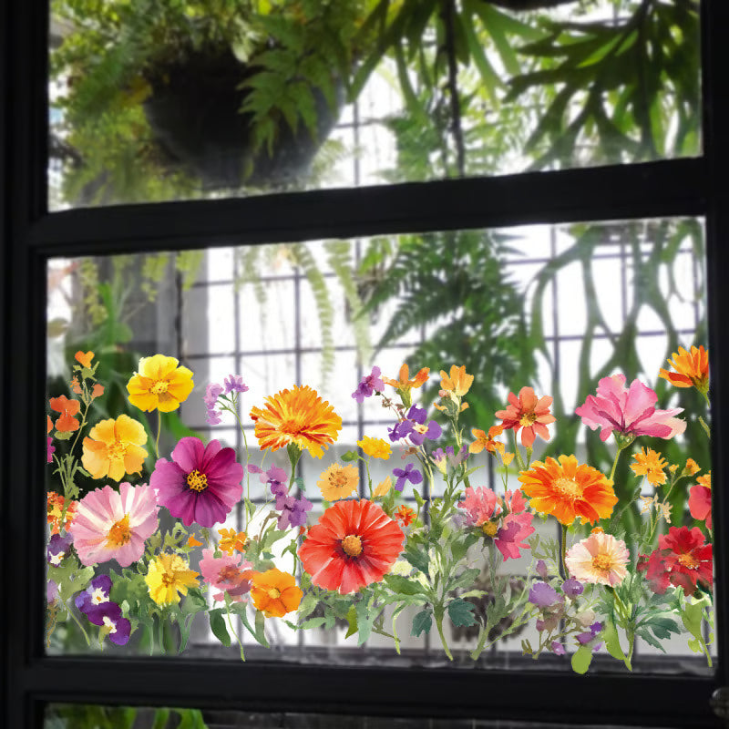 🖼️Colorful Floral Bouquet Window Sticker