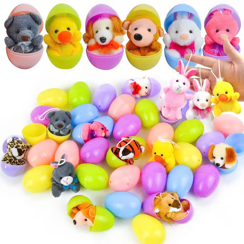 🐰Early Easter Sale-Save 49% OFF - 12/24/36 Pcs Prefilled Easter Eggs, Filled with Plush Animal Toys