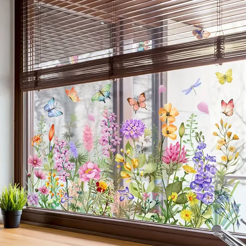 🖼️Colorful Floral Bouquet Window Sticker