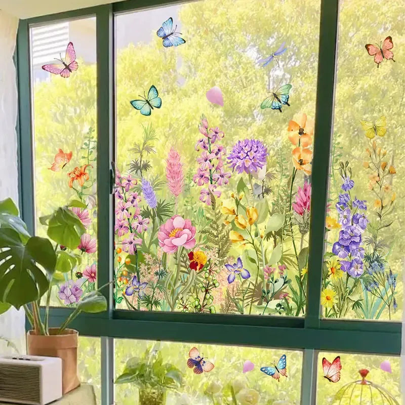 🖼️Colorful Floral Bouquet Window Sticker